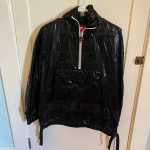 black half zip windbreaker